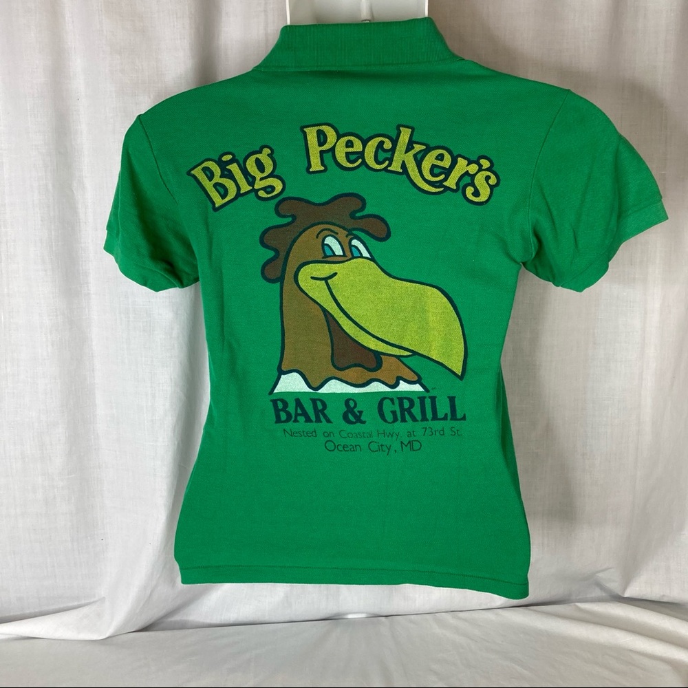 Big Peckers Bar Grill Polo Shirt Vtg Ocean City MD - Picture 2 of 12